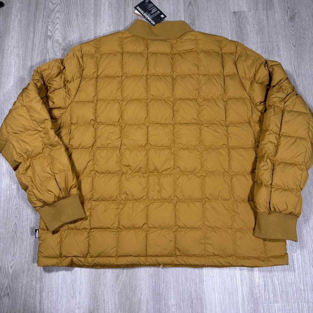 Eddie Bauer Mens Shaw Down Bomber Jacket Mens 2XL Dark Sand 650 Fill Quilted NWT - Picture 2 of 11